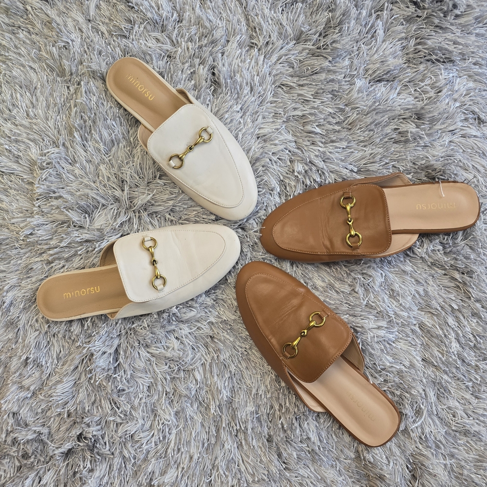Women's Mules - Cream and Tan